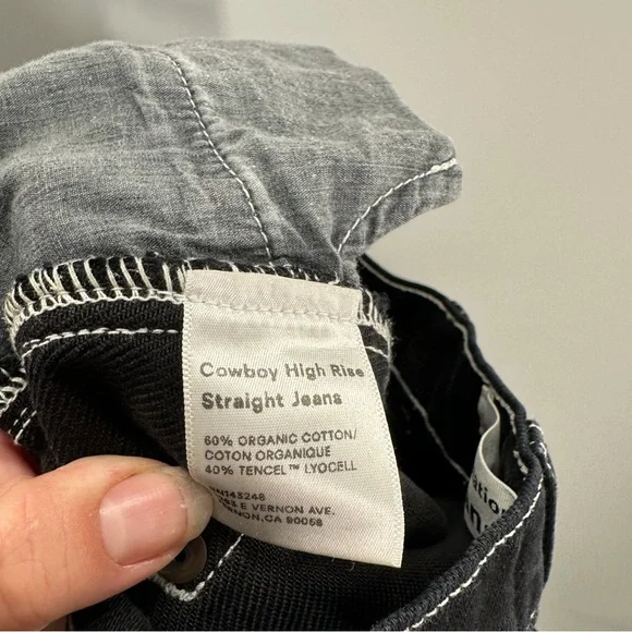 FLAWED Reformation Cowboy High Rise Straight Black Jeans - Picture 9 of 9